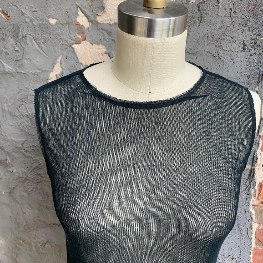 Alberta Ferretti sheer black sleeveless top - Picture 5 of 10